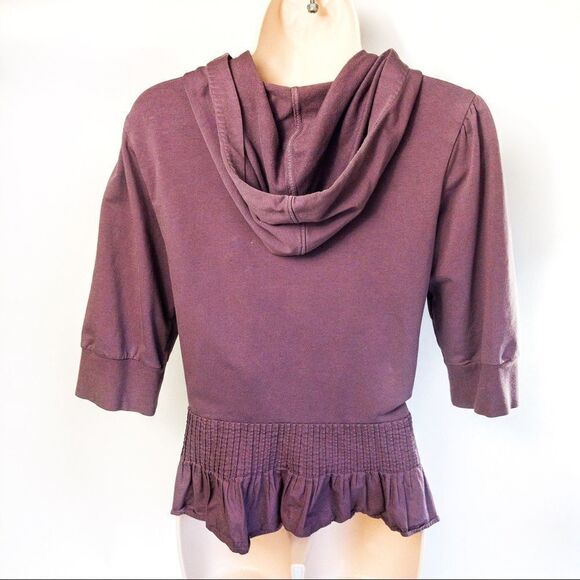 Purple Cropped Front Zip Jacket Top Sz L - Picture 5 of 11